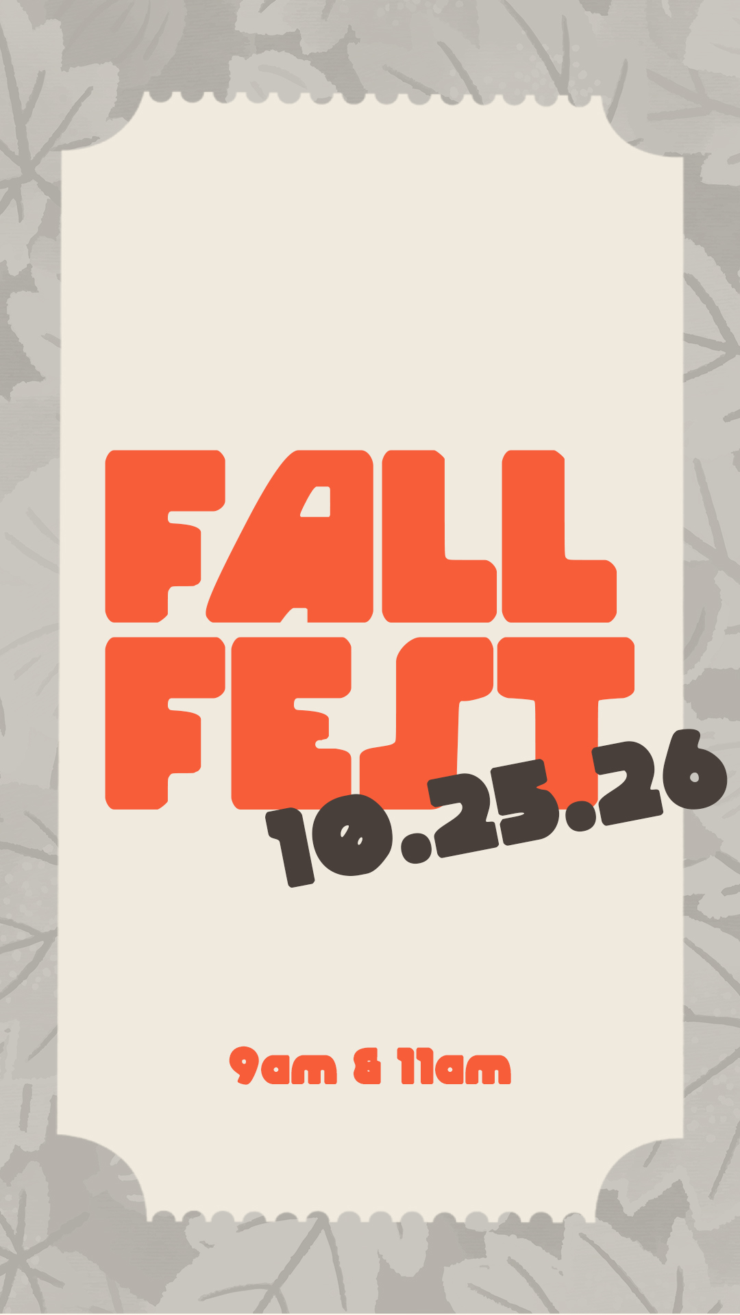 Fall Fest 10.25.26, 9am and 11am story graphic